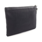Saint Laurent Paris Clutch Rive Gauche Black White Canvas Leather — view 2