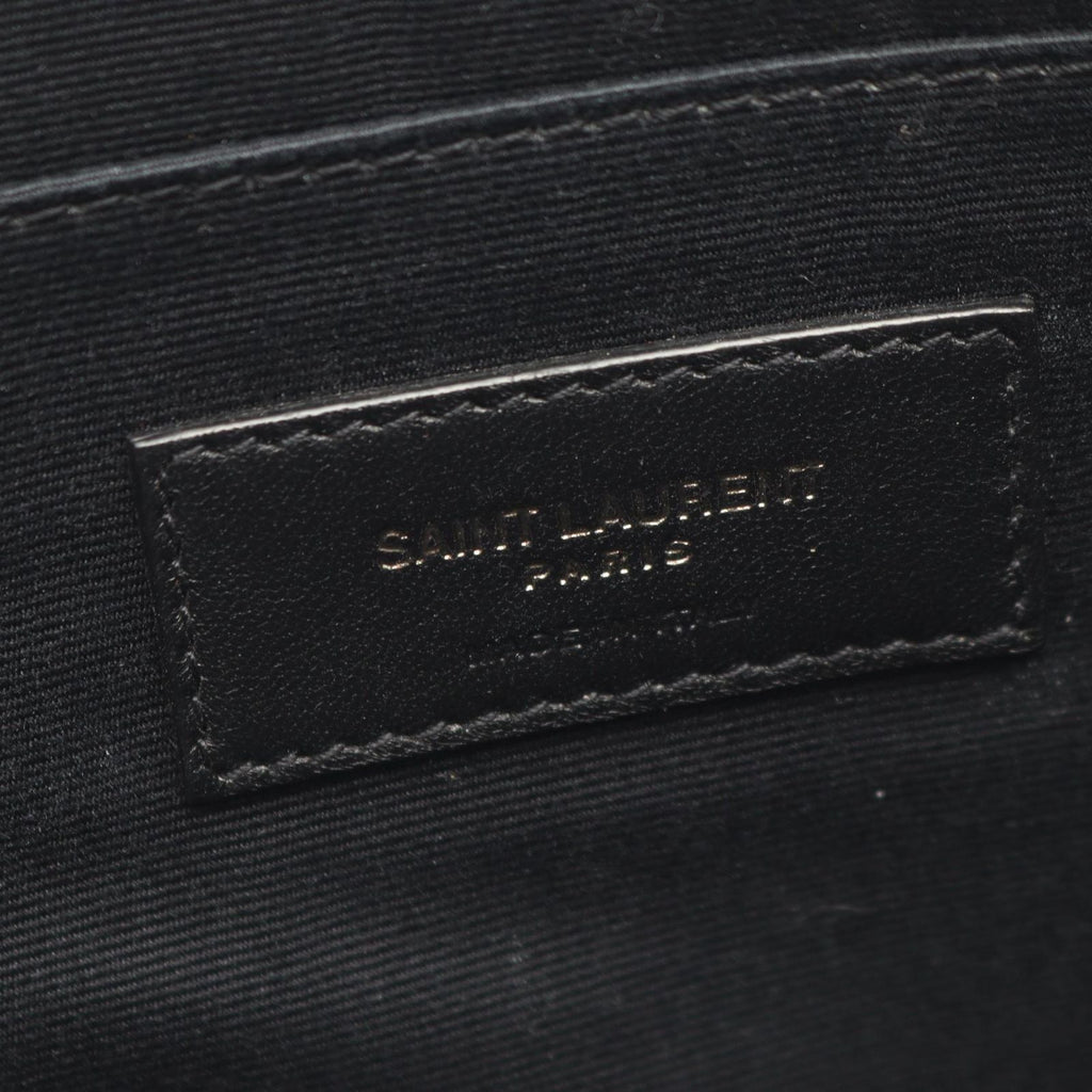 Saint Laurent Paris Clutch Rive Gauche Black White Canvas Leather — view 4