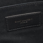Saint Laurent Paris Clutch Rive Gauche Black White Canvas Leather — view 4