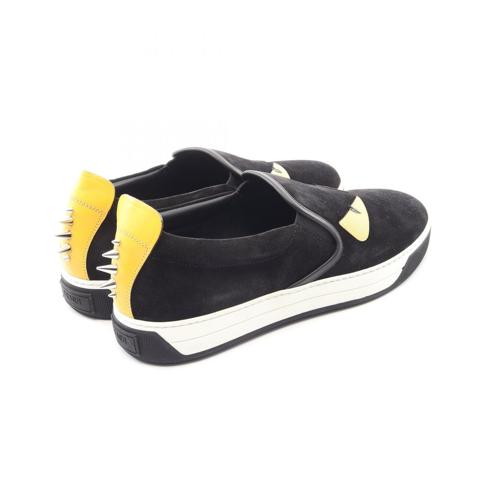 Fendi Slip on Monster Star Bugs Eye Studs Suede Leather Shoes — view 2