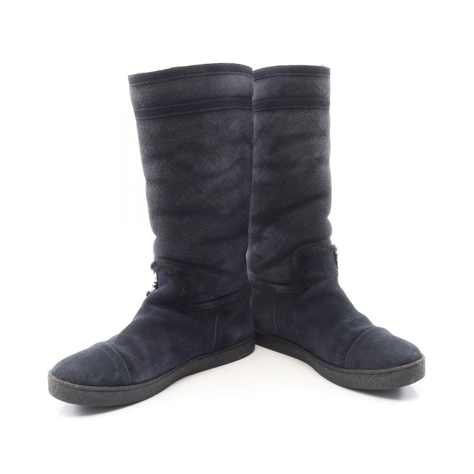 Chanel Boots Quilted Suede — view 3