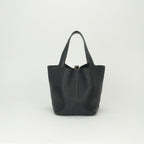Hermes Picotin Lock MM Tote Taurillon Clemence Noir Black Gold MM 22 — view 3