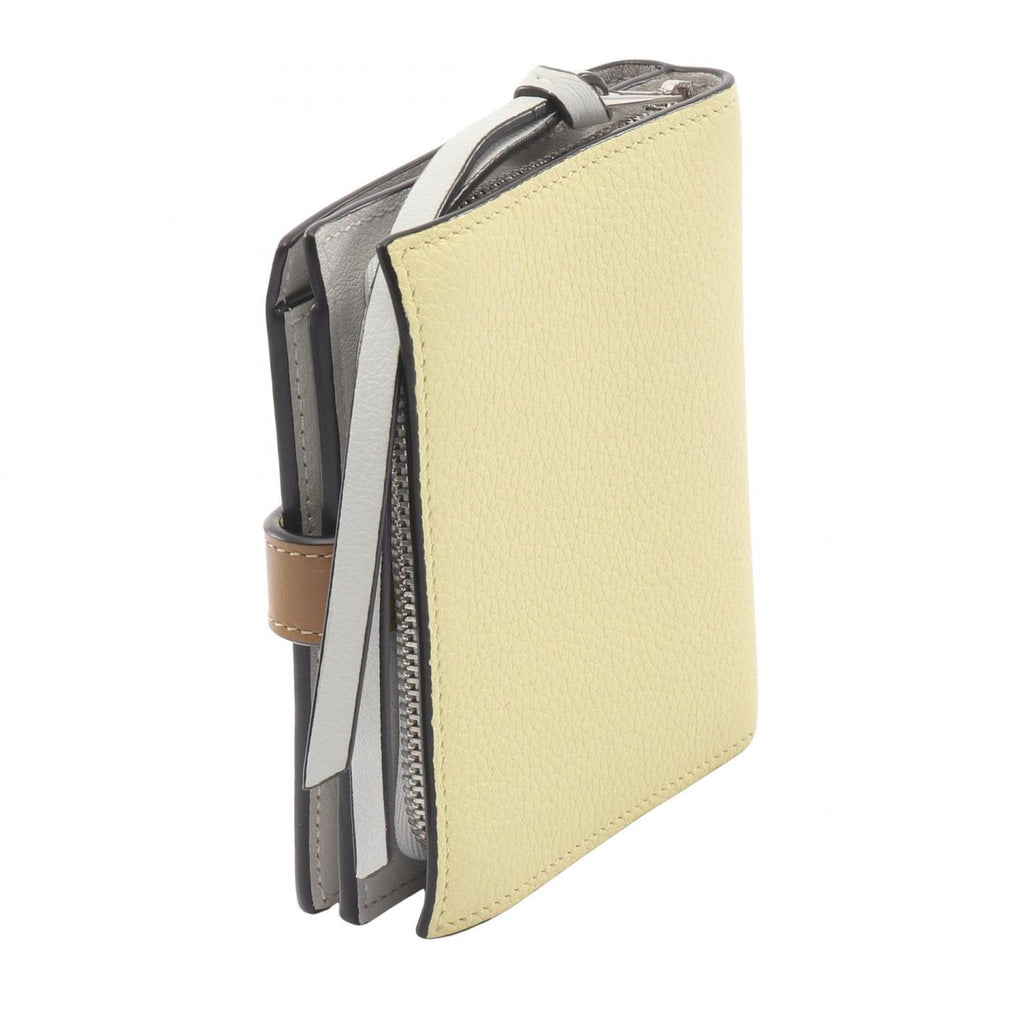 Loewe Bifold Wallet Light Yellow Leather Compact Zip — view 2