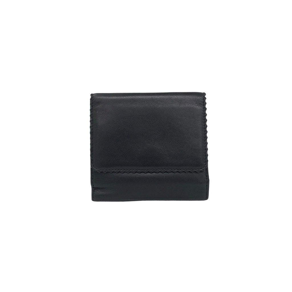 Loewe Anagram Logo Nappa Leather Trifold Wallet Mini Card Case Black Purple — view 2