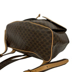 Celine Vintage Macadam Blason Triomphe Pattern Leather Backpack Brown — view 8