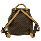 Celine Vintage Macadam Blason Triomphe Pattern Leather Backpack Brown — view 3