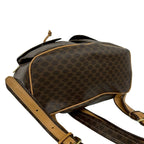 Celine Vintage Macadam Blason Triomphe Pattern Leather Backpack Brown — view 7