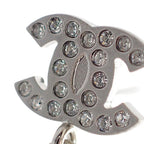 Chanel CC Logo Pearl Earrings Metal Faux Silver — view 6