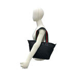 Gucci Sherry Line GG Canvas Nylon Tote Black Red Green — view 2