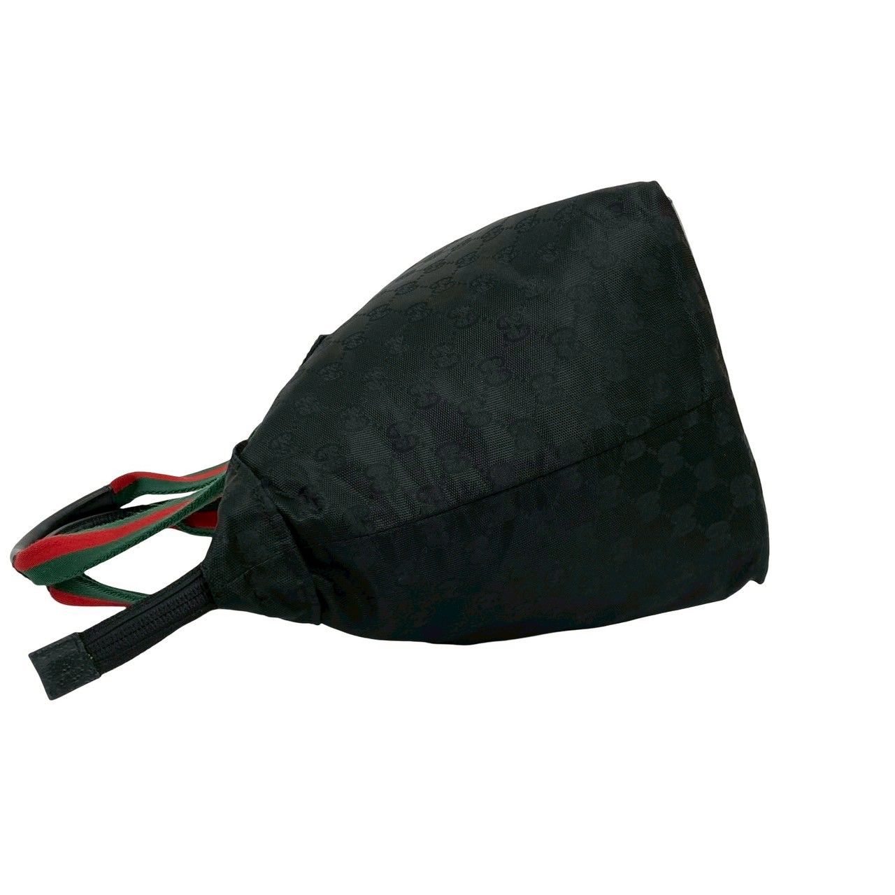 Gucci Sherry Line GG Canvas Nylon Tote Black Red Green — view 5