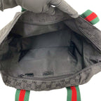 Gucci Sherry Line GG Canvas Nylon Tote Black Red Green — view 9
