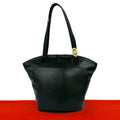 Dior CD Logo Leather Tote Shoulder Bag Black