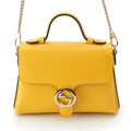 Gucci Interlocking Top Handle 2-Way Chain Shoulder Handbag Yellow