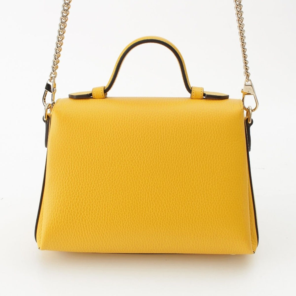 Gucci Interlocking Top Handle 2-Way Chain Shoulder Handbag Yellow — view 4