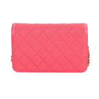 Chanel CC Filigree Chain Wallet Caviar Leather Pink Gold — view 3