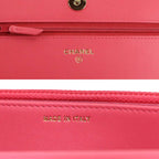 Chanel CC Filigree Chain Wallet Caviar Leather Pink Gold — view 9