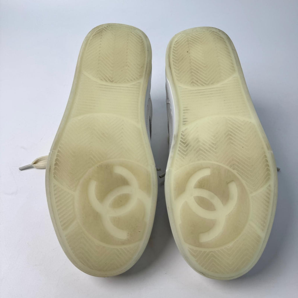 Chanel CC Logo Leather Sneakers — view 8