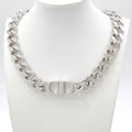 Dior CD Icon Chain Link Necklace 46 cm Silver