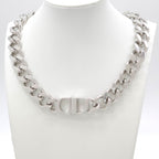 Dior CD Icon Chain Link Necklace 46 cm Silver