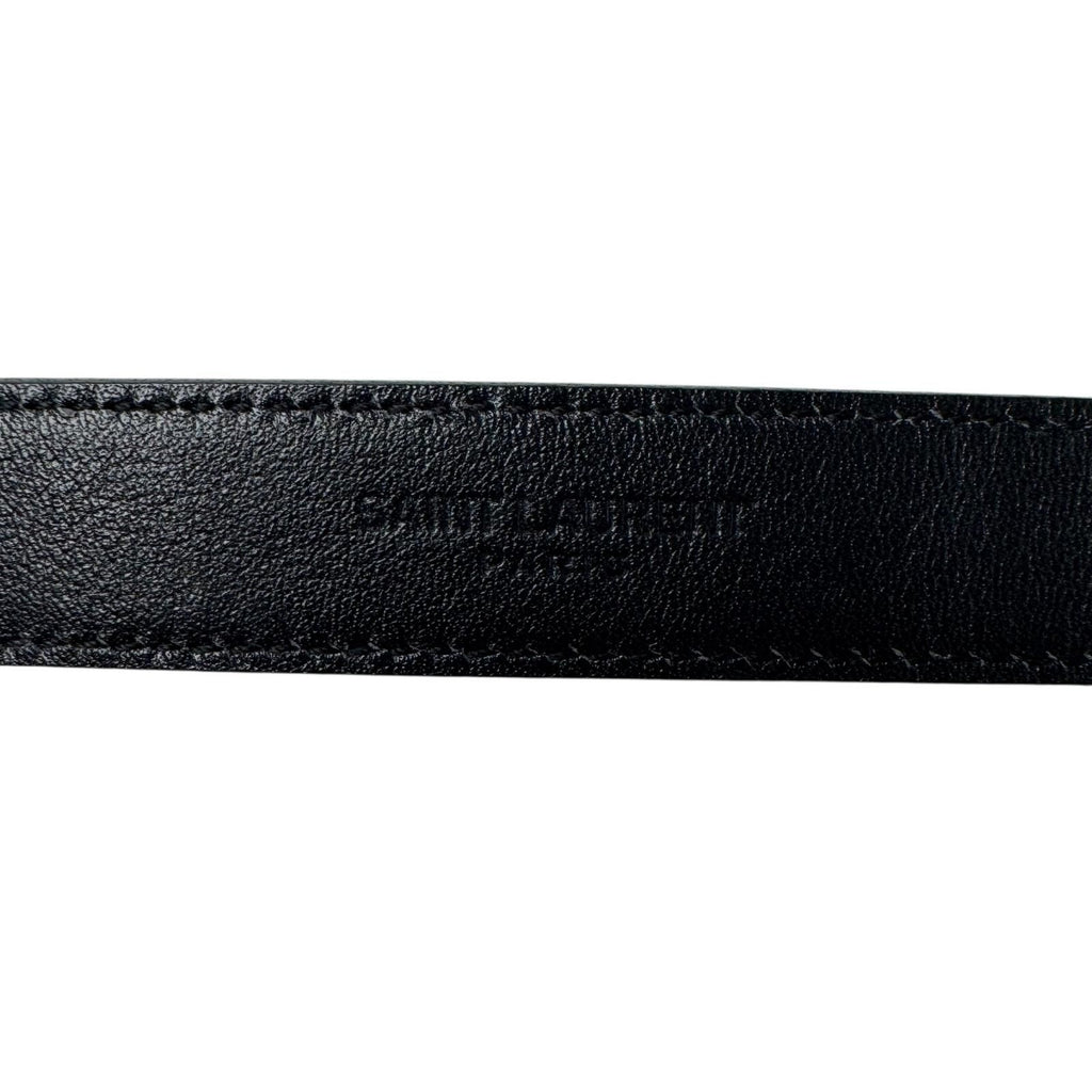 Saint Laurent YSL Yves Push Pin Buckle Belt 100 Shiny Leather — view 8