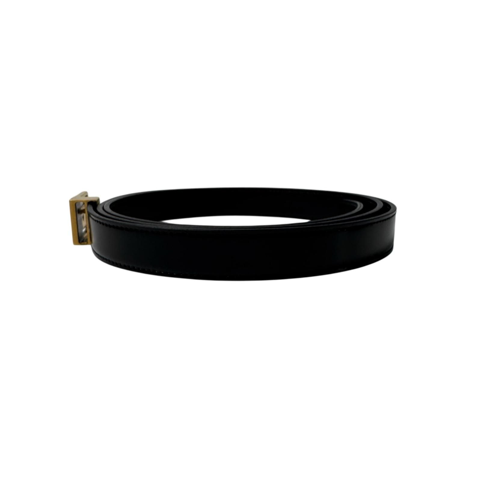 Saint Laurent YSL Yves Push Pin Buckle Belt 100 Shiny Leather — view 3