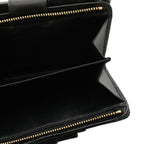 Prada Bifold Wallet Compact Leather Ribbon Motif Black YM — view 5