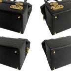 Fendi Logo Epi Leather 2-Way Vanity Makeup Box Shoulder Bag Black — view 9