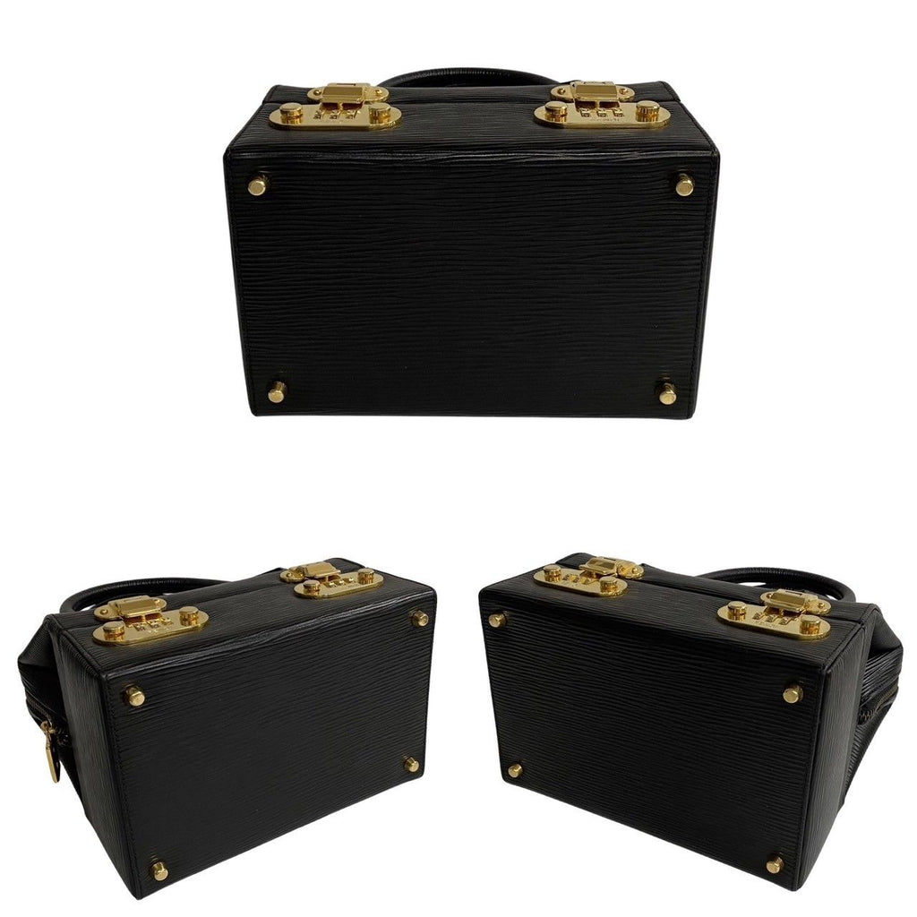 Fendi Logo Epi Leather 2-Way Vanity Makeup Box Shoulder Bag Black — view 8