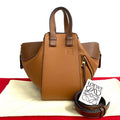 Loewe Hammock Small Anagram Logo Leather Shoulder Bag Brown
