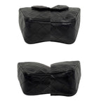 Chanel Box Quilted Lambskin Leather Fringe Chain Shoulder Bag Black — view 7