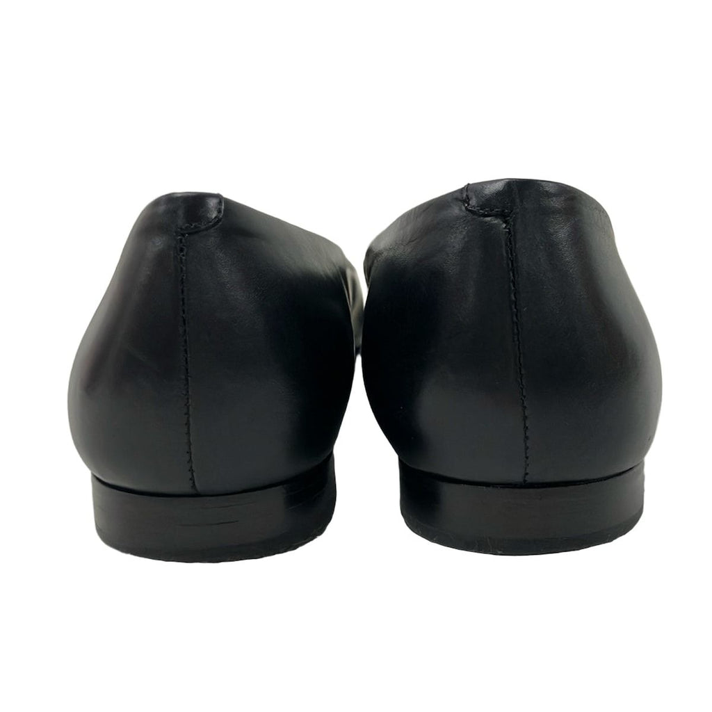 Hermes Flat Shoes 36 Black Embossed Exlibris Leather — view 3
