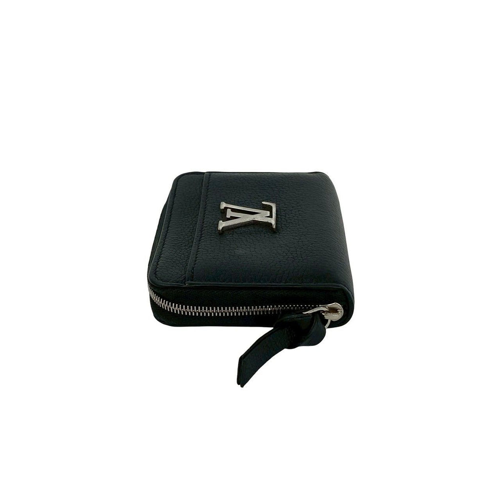 Louis Vuitton Lockme Zippy Coin Purse Leather Round Zip Case Black — view 5