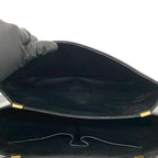 Celine Vintage Triomphe Logo Leather Shoulder Bag Pochette Black — view 9