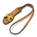 Hermes Oran Nano Leather Bag Charm Yellow