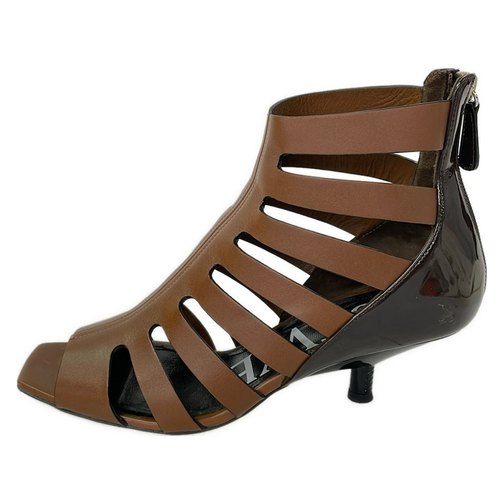 Loewe Short Boots 37 Brown Dark Open Toe Leather