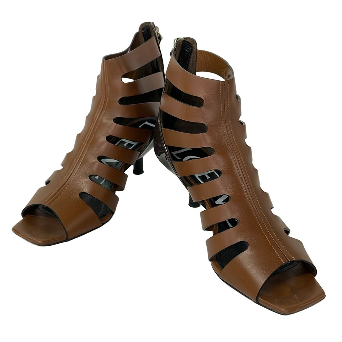 Loewe Short Boots 37 Brown Dark Open Toe Leather — view 2