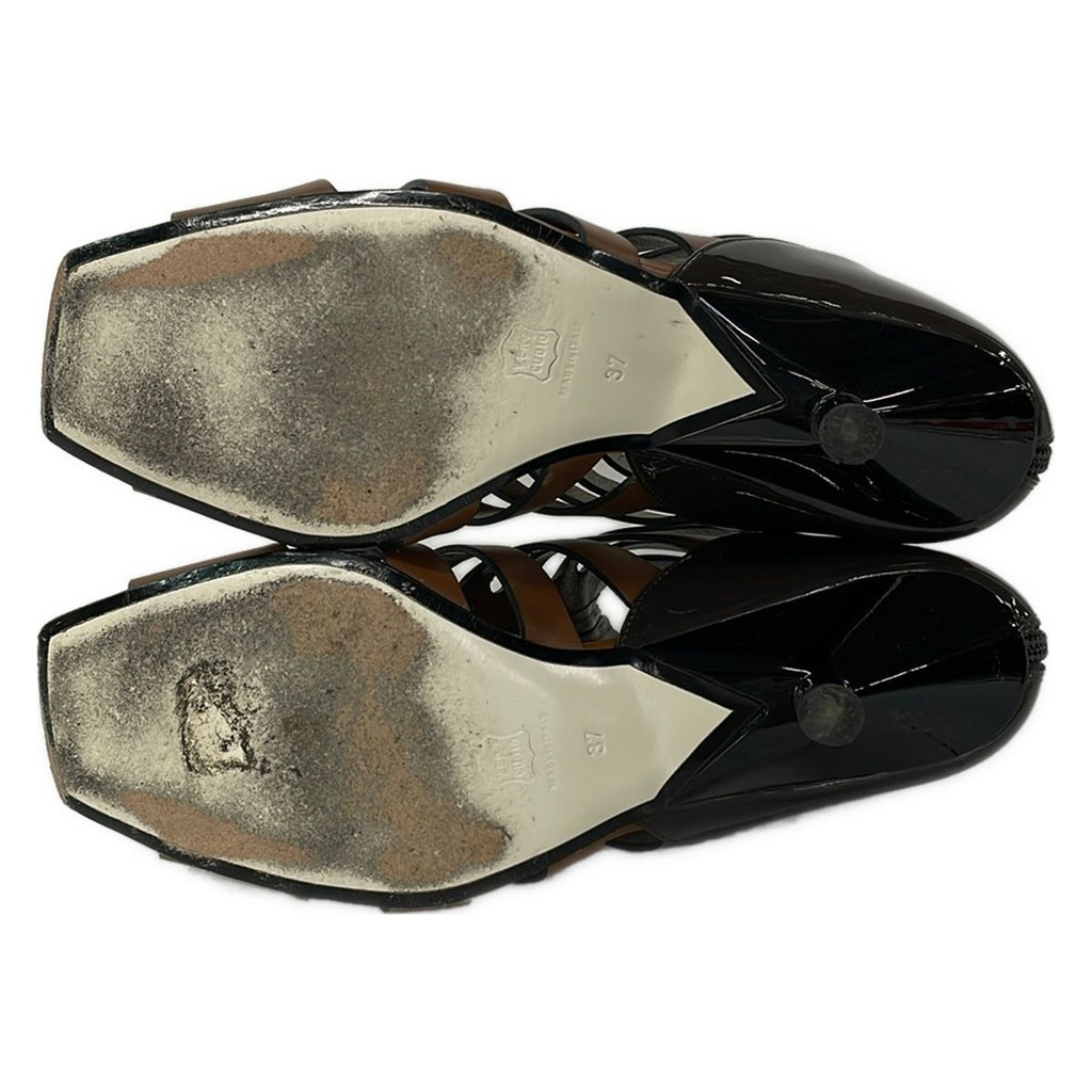Loewe Short Boots 37 Brown Dark Open Toe Leather — view 4