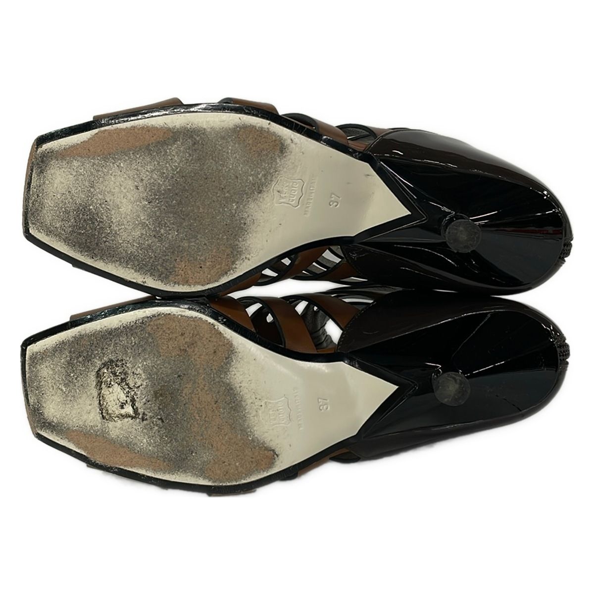 Loewe Short Boots 37 Brown Dark Open Toe Leather — view 4