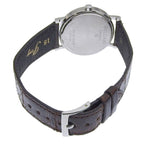 Bvlgari Stainless Steel Leather Quartz Analog Display Black Dial Watch — view 5