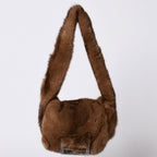 Fendi Bag Fur Leather Brown Silver