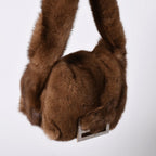 Fendi Bag Fur Leather Brown Silver — view 3