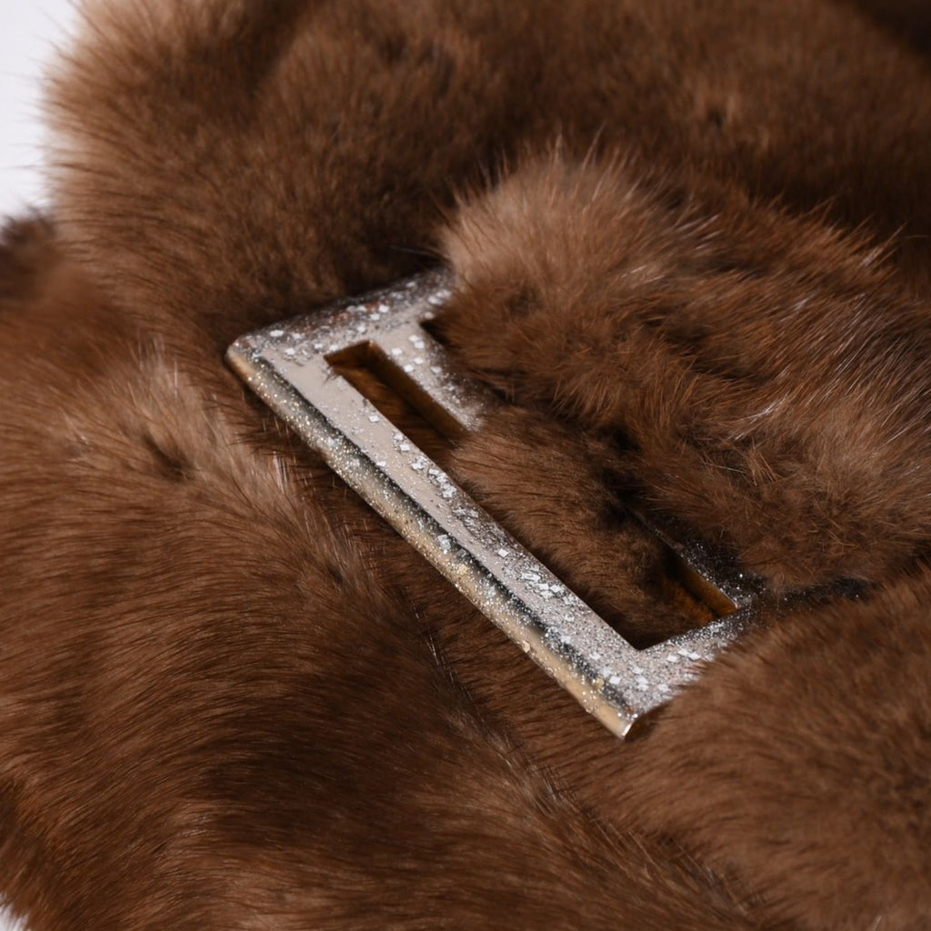 Fendi Bag Fur Leather Brown Silver — view 7