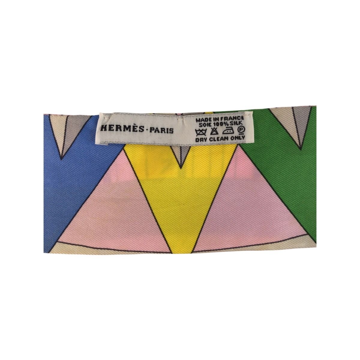 Hermes Twilly Green Pink Yellow Silk Scarf Ribbon — view 5