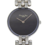 Dior Bakira Stainless Steel Silver Quartz Analog Display Black Dial Watch