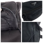 Prada Tessuto Black Silver Nylon Shoulder Bag — view 5