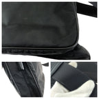 Prada Tessuto Black Silver Nylon Shoulder Bag — view 6