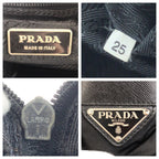 Prada Tessuto Black Silver Nylon Shoulder Bag — view 4