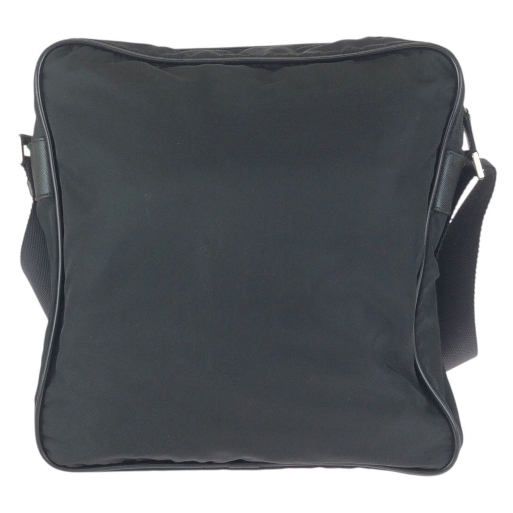 Prada Tessuto Black Silver Nylon Shoulder Bag — view 2
