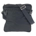 Prada Tessuto Black Silver Nylon Shoulder Bag