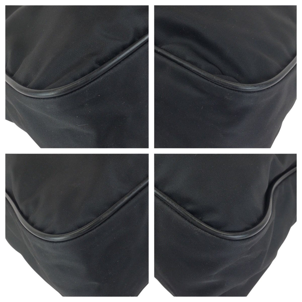 Prada Tessuto Black Silver Nylon Shoulder Bag — view 3